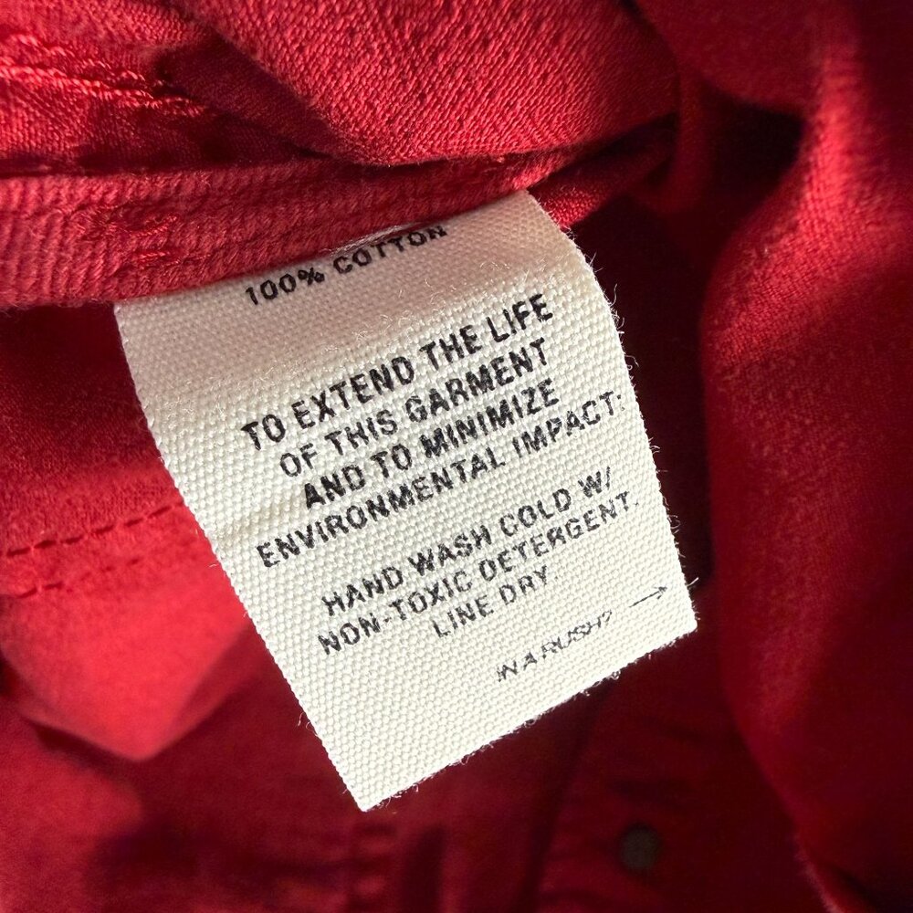 Alex Mill Womens Canvas Work Chore Jacket Red Gold Size L Utilitarian Workwear - Picture 7 of 9